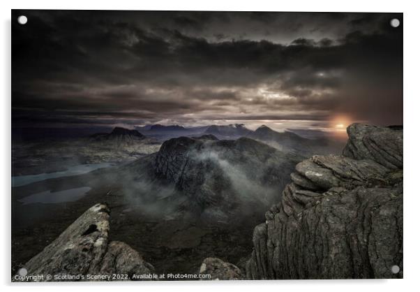 Coigach & Assynt sunrise Acrylic by Scotland's Scenery