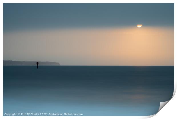 Bridlington beach sunrise 708 Print by PHILIP CHALK