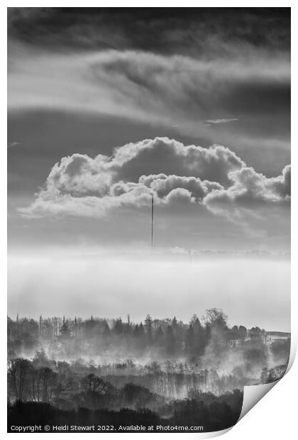 Misty Landscape Cardiff South Wales Print by Heidi Stewart