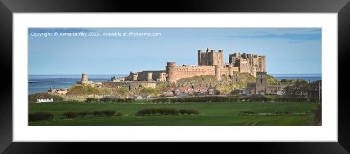 Bamburgh Castle Panoramic Framed Mounted Print by Aimie Burley