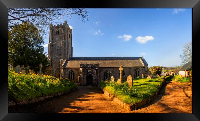 St Michael  the Archangel Church Chagford Dartmoor Framed Print by Maggie McCall