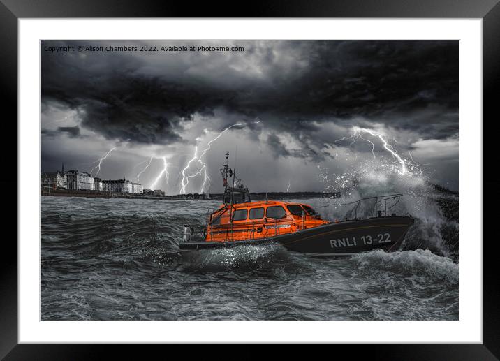 Bridlington RNLI colour selection Yorkshire Coast  Framed Mounted Print by Alison Chambers