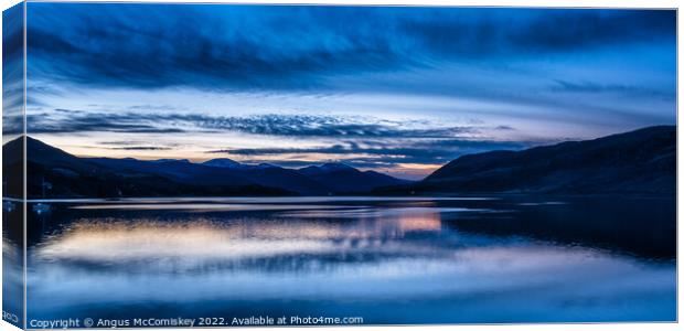 Dawn breaks across Loch Broom panorama Canvas Print by Angus McComiskey