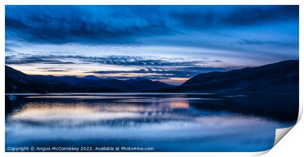 Dawn breaks across Loch Broom panorama Print by Angus McComiskey