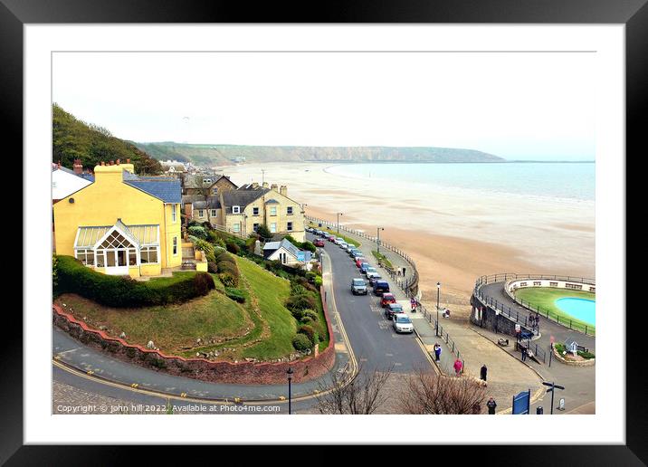 Seafront and Brigg at Filey, North Yorkshire, UK. Framed Mounted Print by john hill