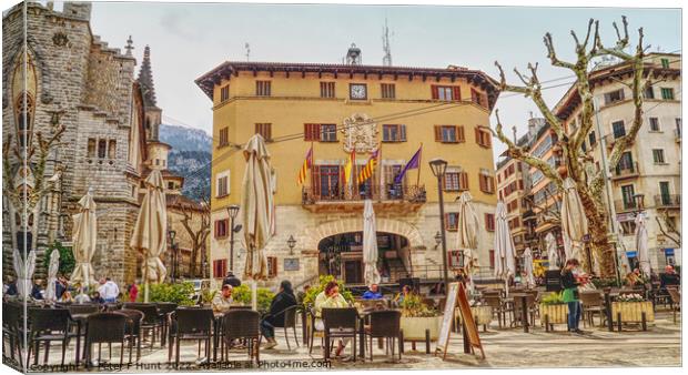 Soller Town Square Mallorca Canvas Print by Peter F Hunt