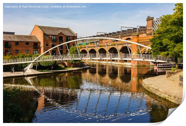 Bridgewater Canal in Castlefield Manchester Print by Pearl Bucknall