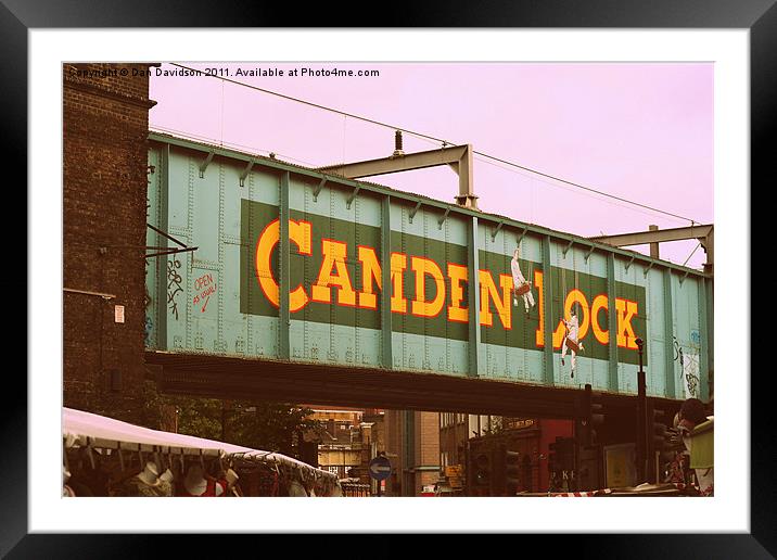 Camden Lock Bridge Framed Mounted Print by Dan Davidson