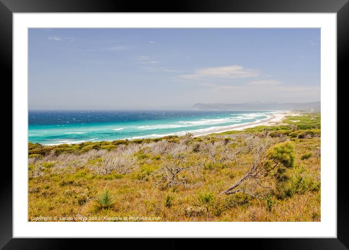 Friendly Beaches - Coles Bay Framed Mounted Print by Laszlo Konya