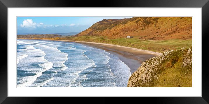 Rhossili Bay Framed Mounted Print by David Hare
