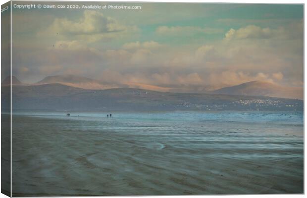 Tranquil walk on the Beach   Canvas Print by Dawn Cox