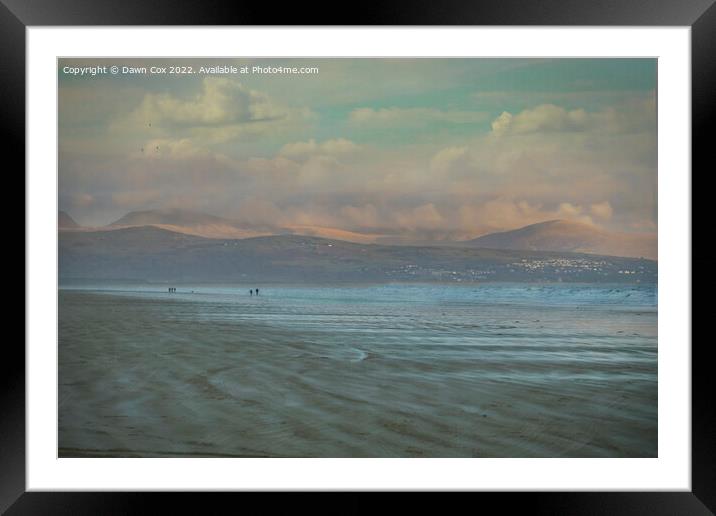 Tranquil walk on the Beach   Framed Mounted Print by Dawn Cox