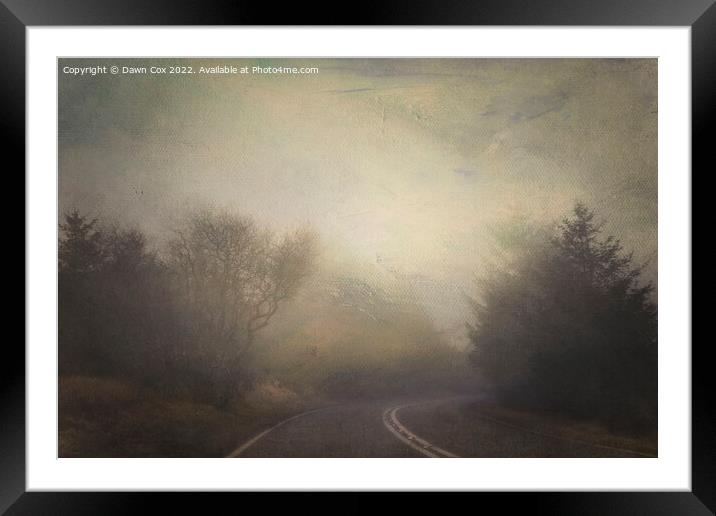 foggy road Framed Mounted Print by Dawn Cox