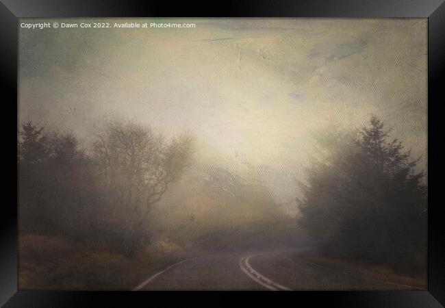 foggy road Framed Print by Dawn Cox