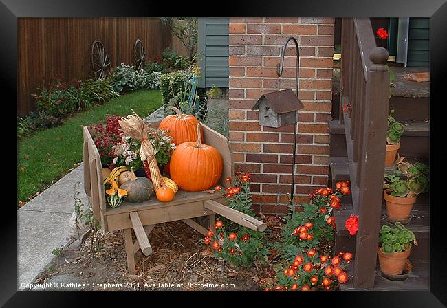 Autumn Cart Framed Print by Kathleen Stephens