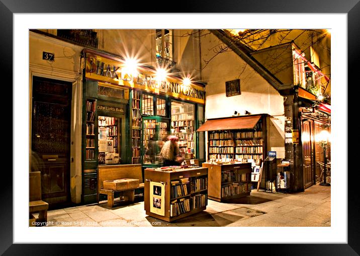 Shakespeare and Company Bookshop Paris France Framed Mounted Print by Rose Sicily