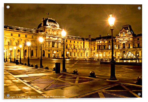 Musee du Louvre Paris Acrylic by Rose Sicily