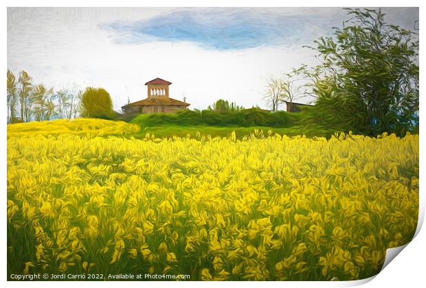 Golden Fields of Catalonia - CR2105-5263-PIN-R Print by Jordi Carrio