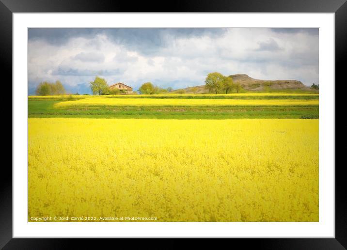 Yellow Fields of Malla - CR2105-5277-PIN Framed Mounted Print by Jordi Carrio