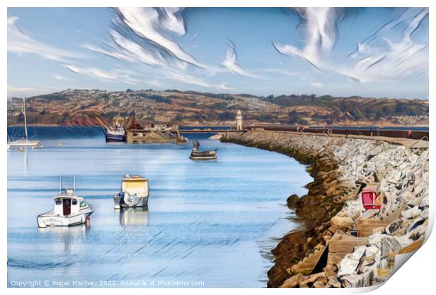 Serene Torbay Harbour Print by Roger Mechan