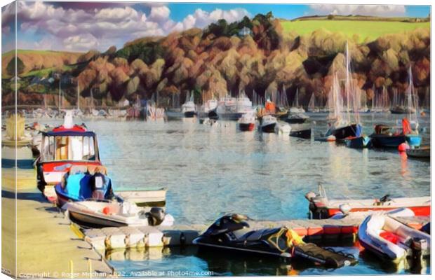 Serene Watercraft on Dartmouth's River Canvas Print by Roger Mechan