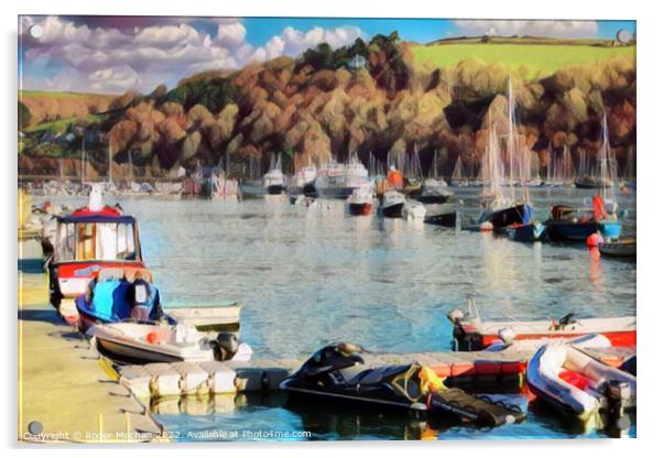Serene Watercraft on Dartmouth's River Acrylic by Roger Mechan