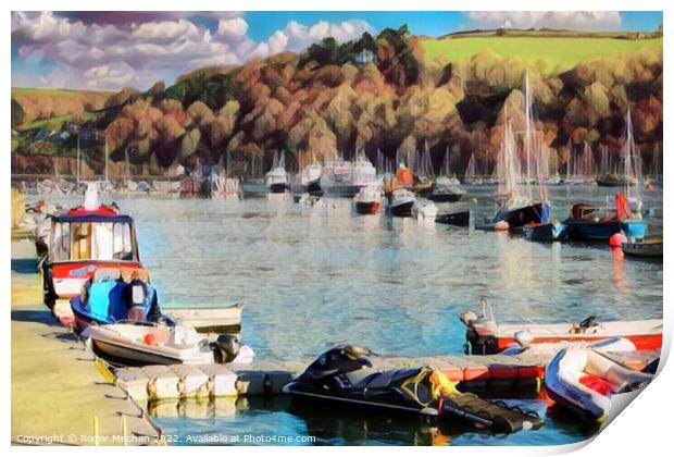 Serene Watercraft on Dartmouth's River Print by Roger Mechan