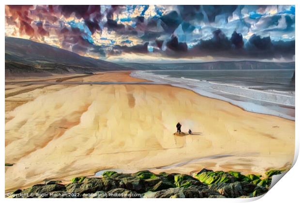 Golden Sands of Woolacombe Bay Print by Roger Mechan