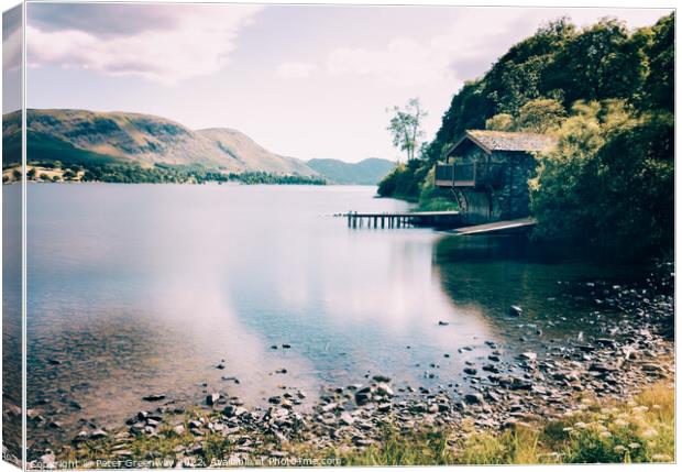The Duke Of Portland Boathouse, Ullswater In The L Canvas Print by Peter Greenway