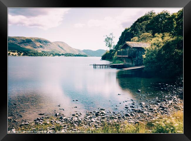 The Duke Of Portland Boathouse, Ullswater In The L Framed Print by Peter Greenway