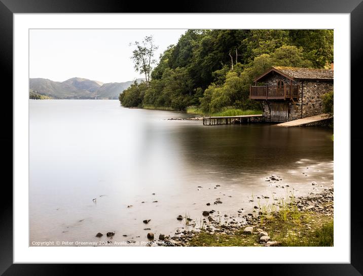 The Duke Of Portland Boathouse, Ullswater In The L Framed Mounted Print by Peter Greenway