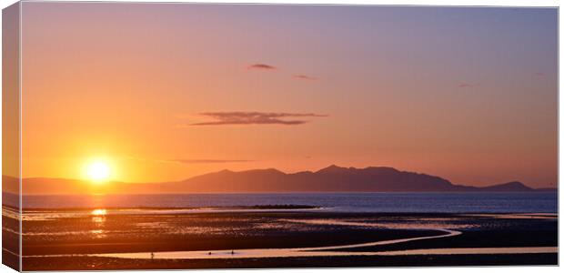 Spring sunset over Arran Canvas Print by Allan Durward Photography