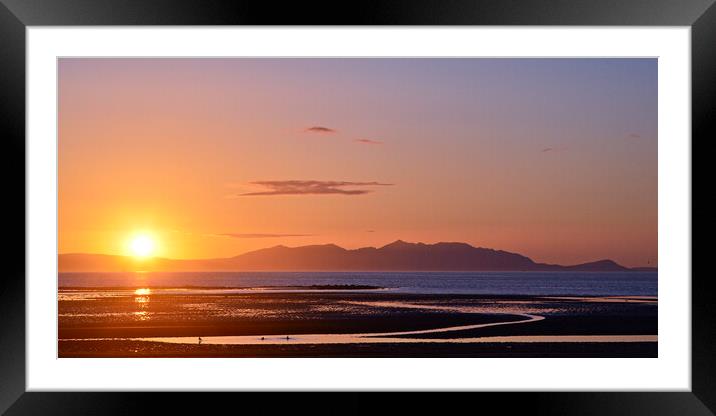 Spring sunset over Arran Framed Mounted Print by Allan Durward Photography