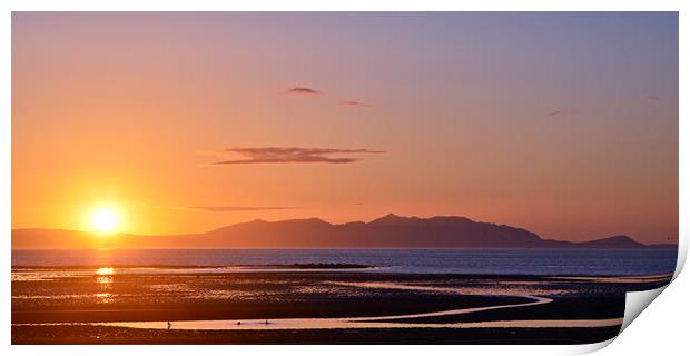 Spring sunset over Arran Print by Allan Durward Photography
