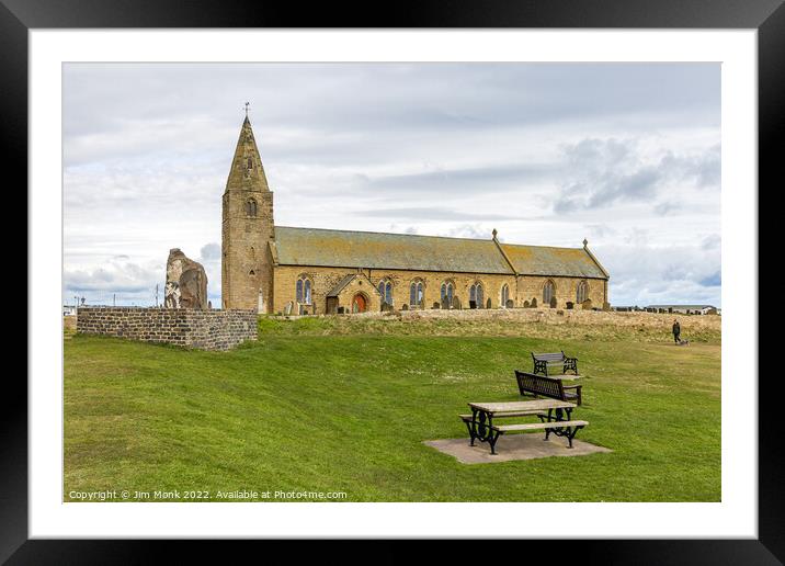 St Bartholomew's Church, Newbiggin by the Sea Framed Mounted Print by Jim Monk