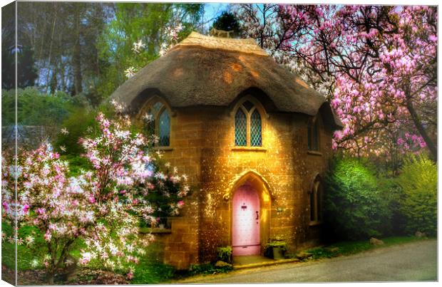 Blossom Cottage Canvas Print by Alison Chambers
