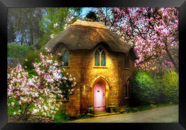 Blossom Cottage Framed Print by Alison Chambers