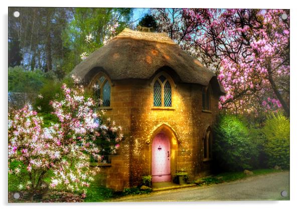 Blossom Cottage Acrylic by Alison Chambers