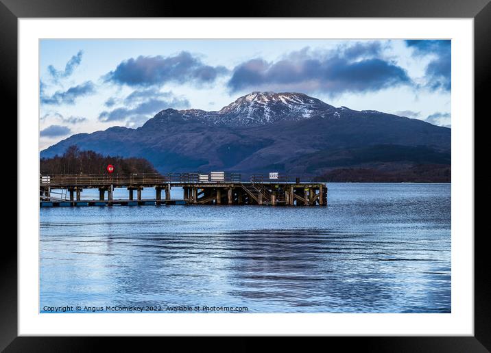 Luss Pier and Ben Lomond Framed Mounted Print by Angus McComiskey