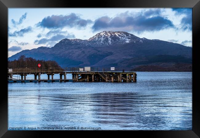 Luss Pier and Ben Lomond Framed Print by Angus McComiskey