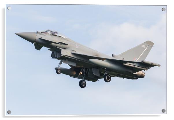RAF Typhoon returning to base Acrylic by Jason Wells