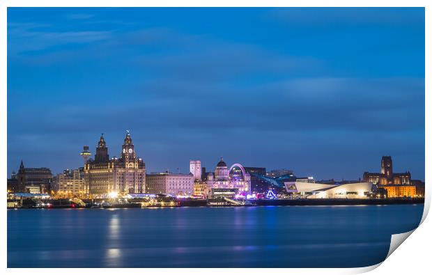 Fairground on the Liverpool waterfront Print by Jason Wells