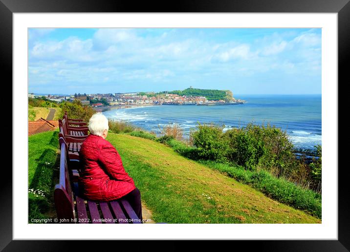 Scarborough cliff top view, Yorkshire. Framed Mounted Print by john hill