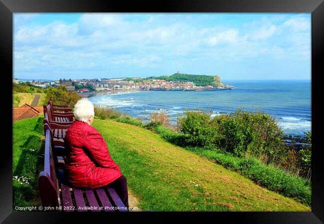 Scarborough cliff top view, Yorkshire. Framed Print by john hill