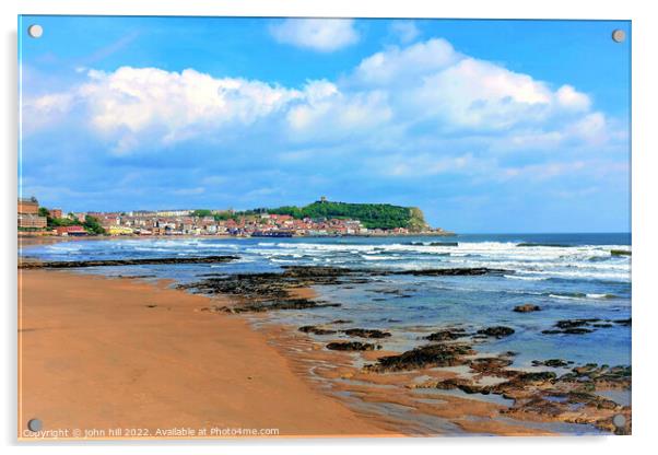 Scarborough at low tide, Yorkshire. Acrylic by john hill