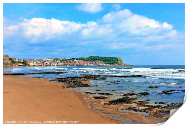 Scarborough at low tide, Yorkshire. Print by john hill