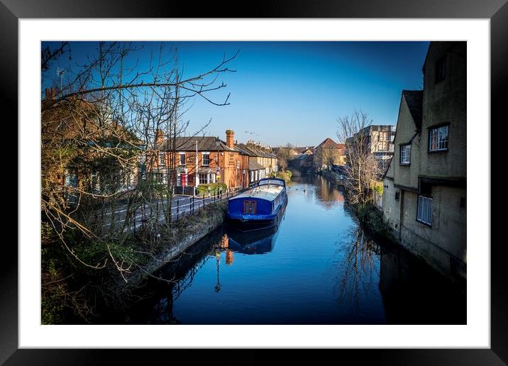 The River Lea Hertford Framed Mounted Print by Andy laurence