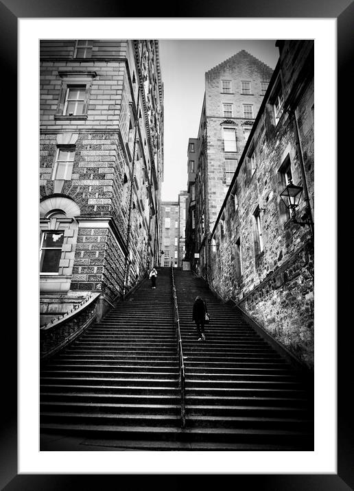 Edinburgh Steps Framed Mounted Print by Andy laurence