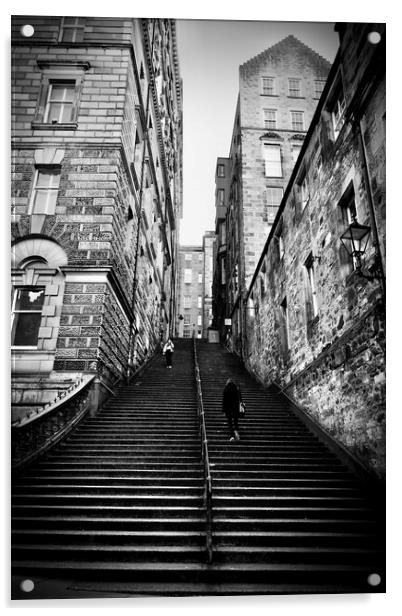 Edinburgh Steps Acrylic by Andy laurence