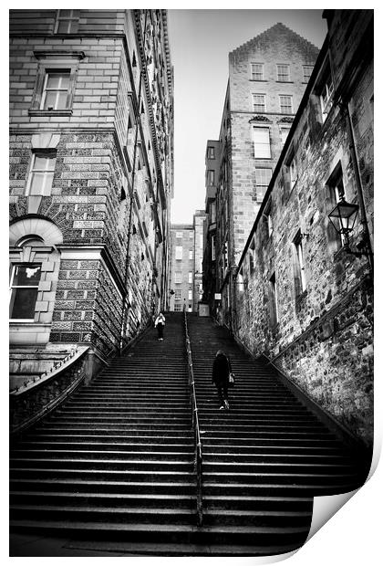 Edinburgh Steps Print by Andy laurence